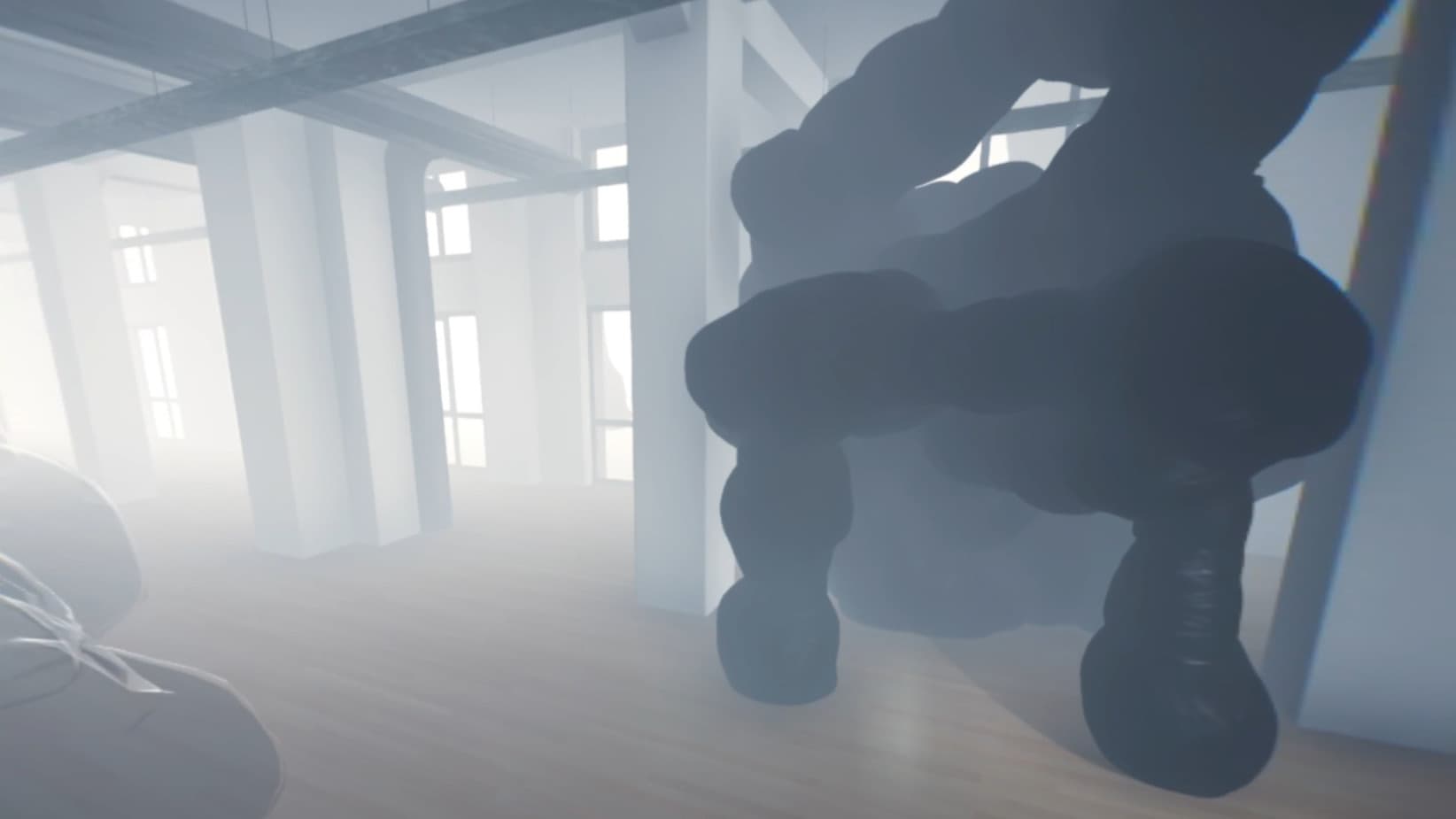 The Alice Effect digital monitor in corridor