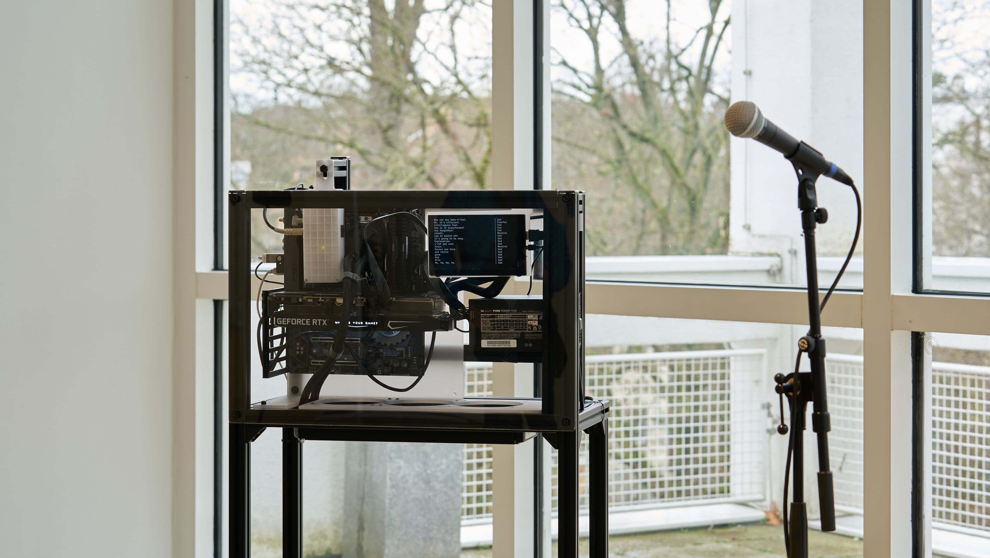 Between Noise and Voice metal frame installation